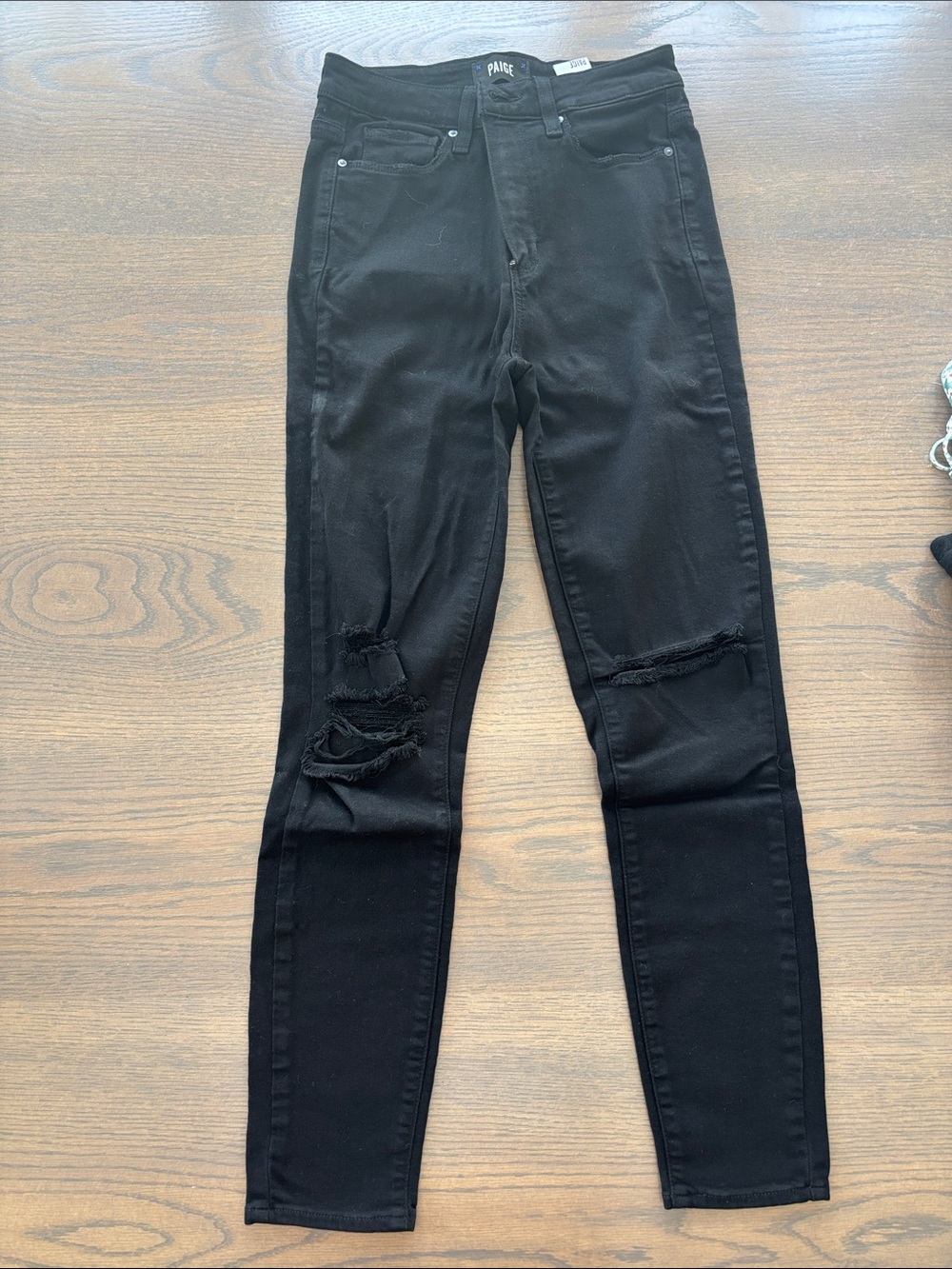 PAIGE Margot Ankle Black Ripped High-Rise Skinny Jeans